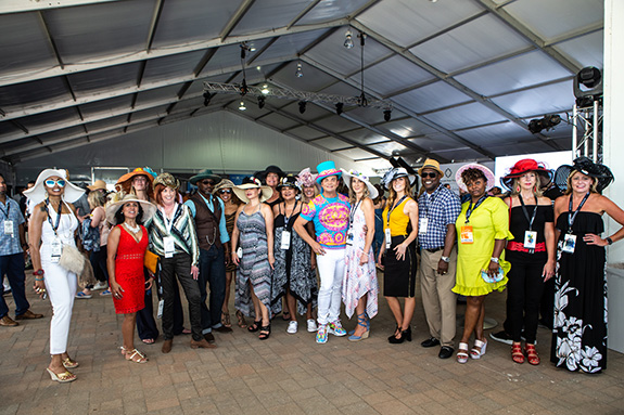 Dallas’ Mad Hatter Shane Walker with the Haute Hat contestants