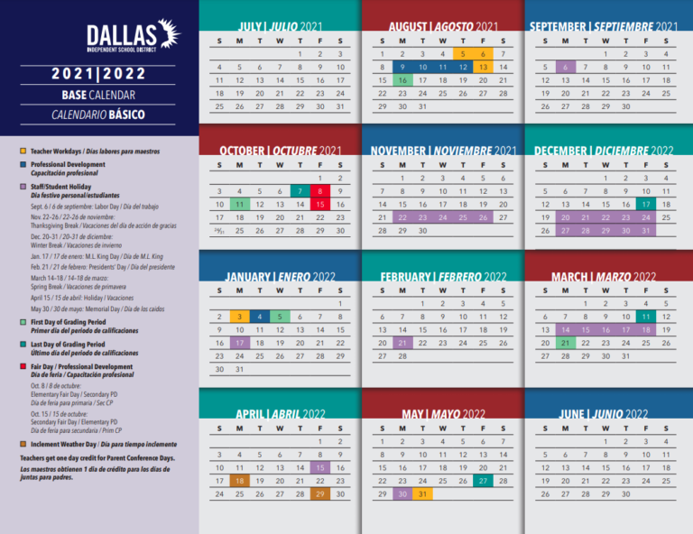 Get Ready to Plan Next Year Dallas ISD Calendars Are Out People